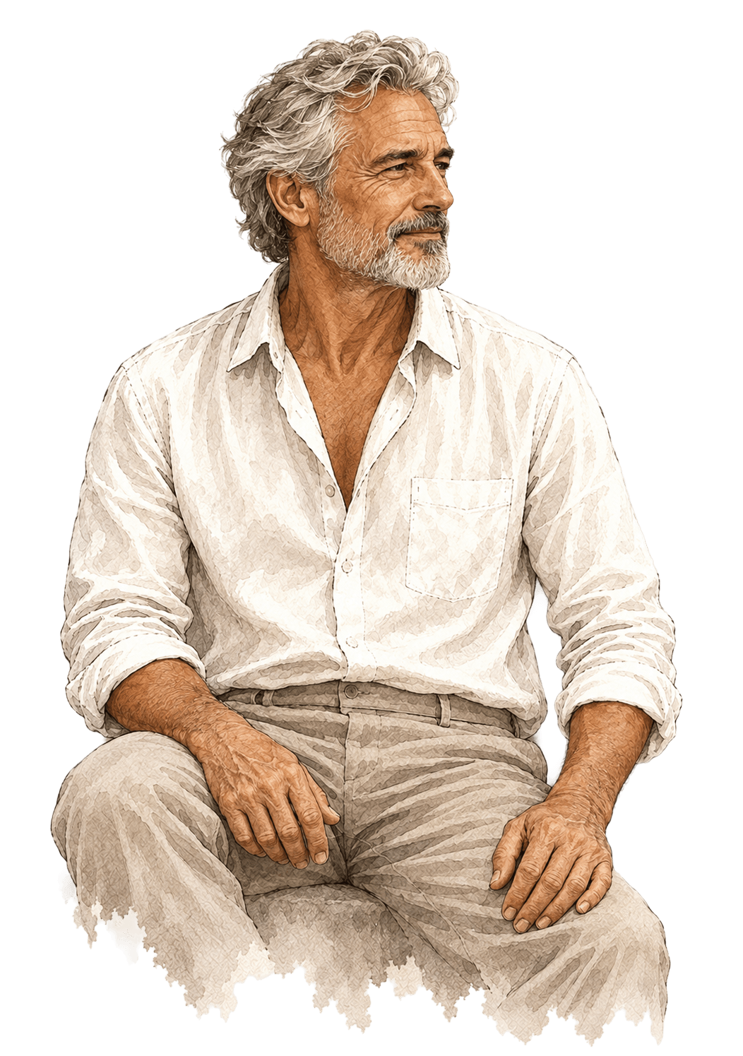 Watercolor portrait of a man