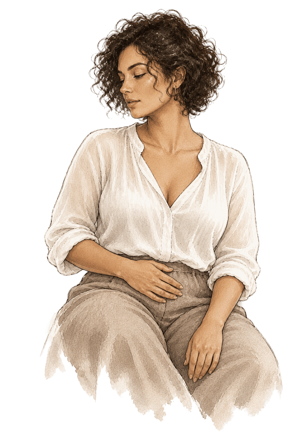 Watercolor portrait of a woman