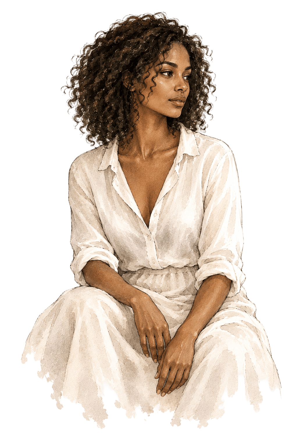 Watercolor portrait of a woman