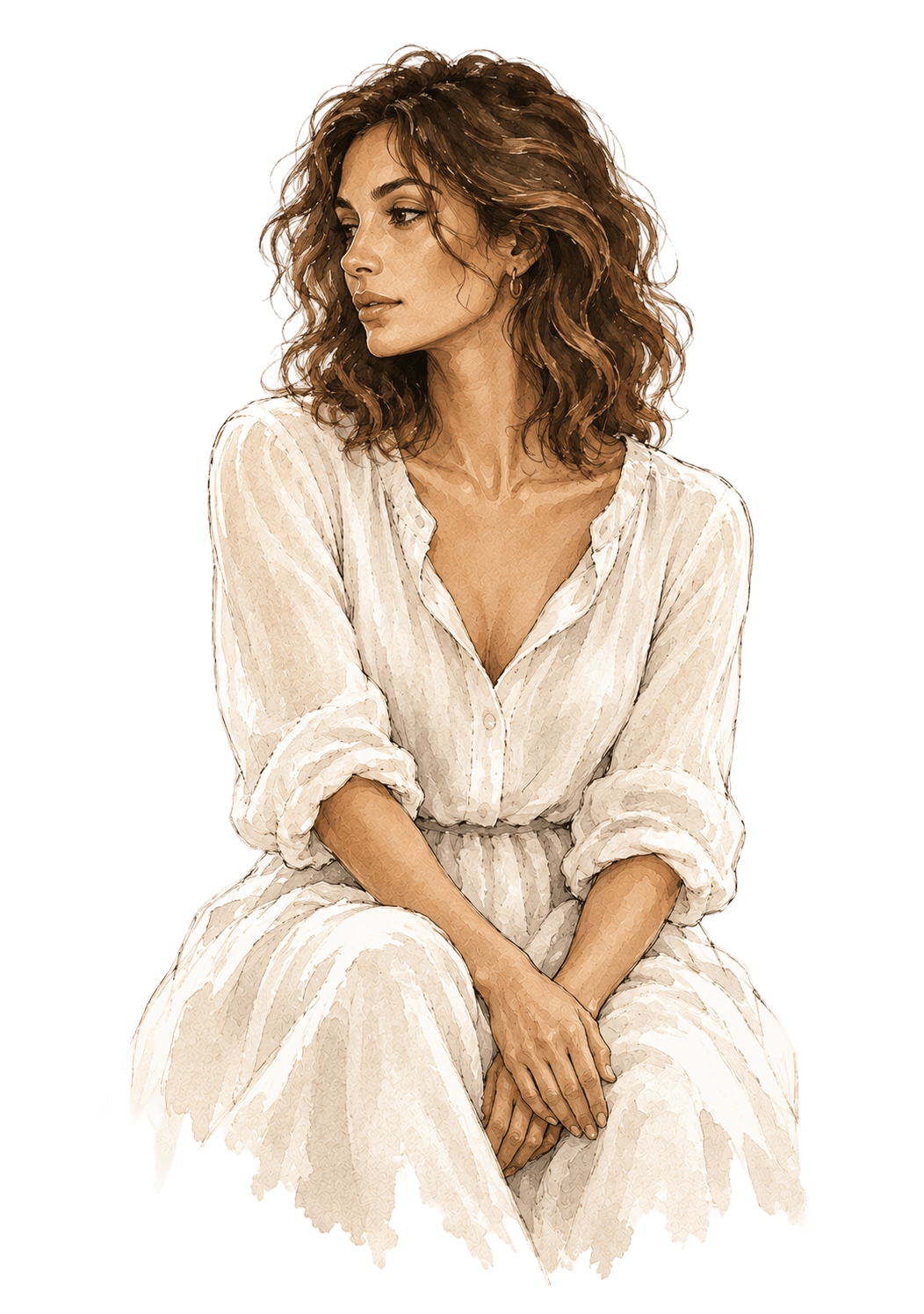 Watercolor portrait of a woman