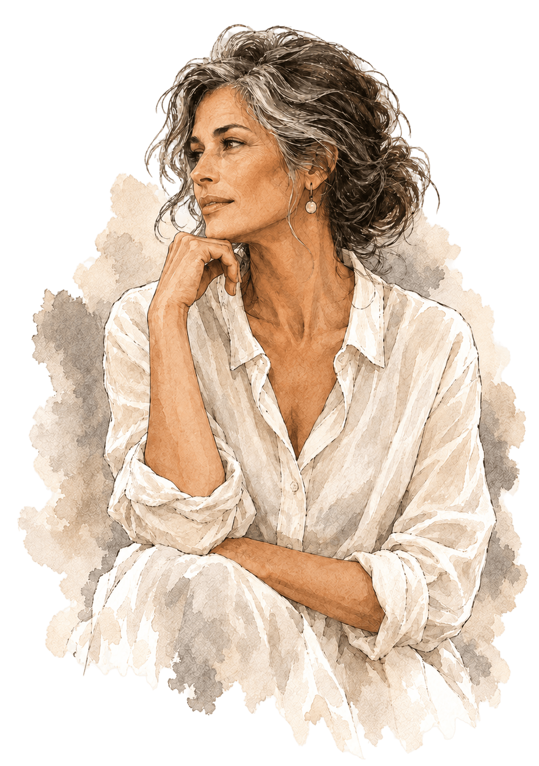 Watercolor portrait of a woman