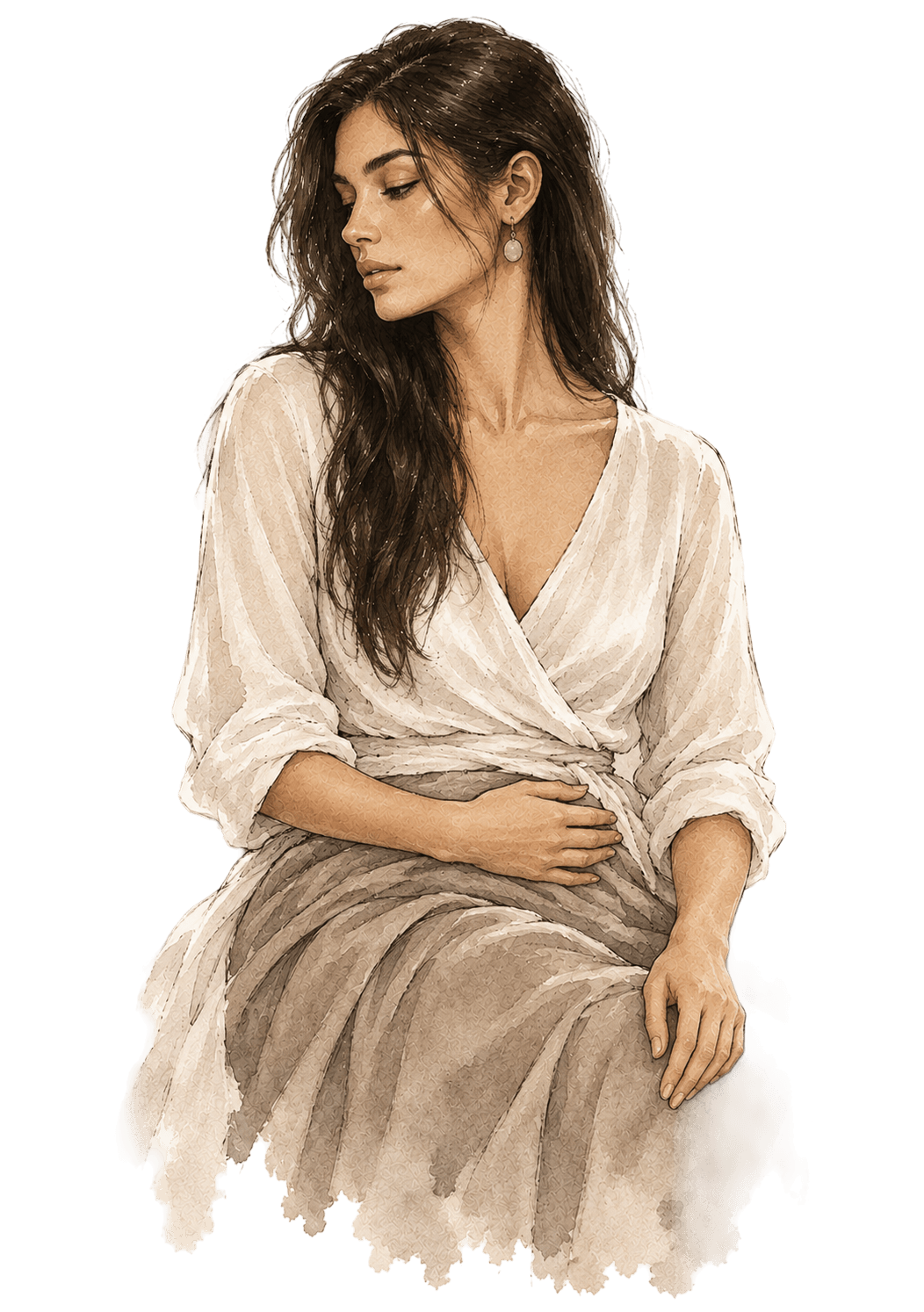 Watercolor portrait of a woman