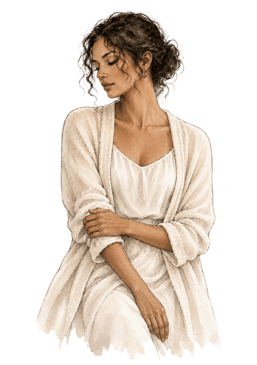 Watercolor portrait of a woman