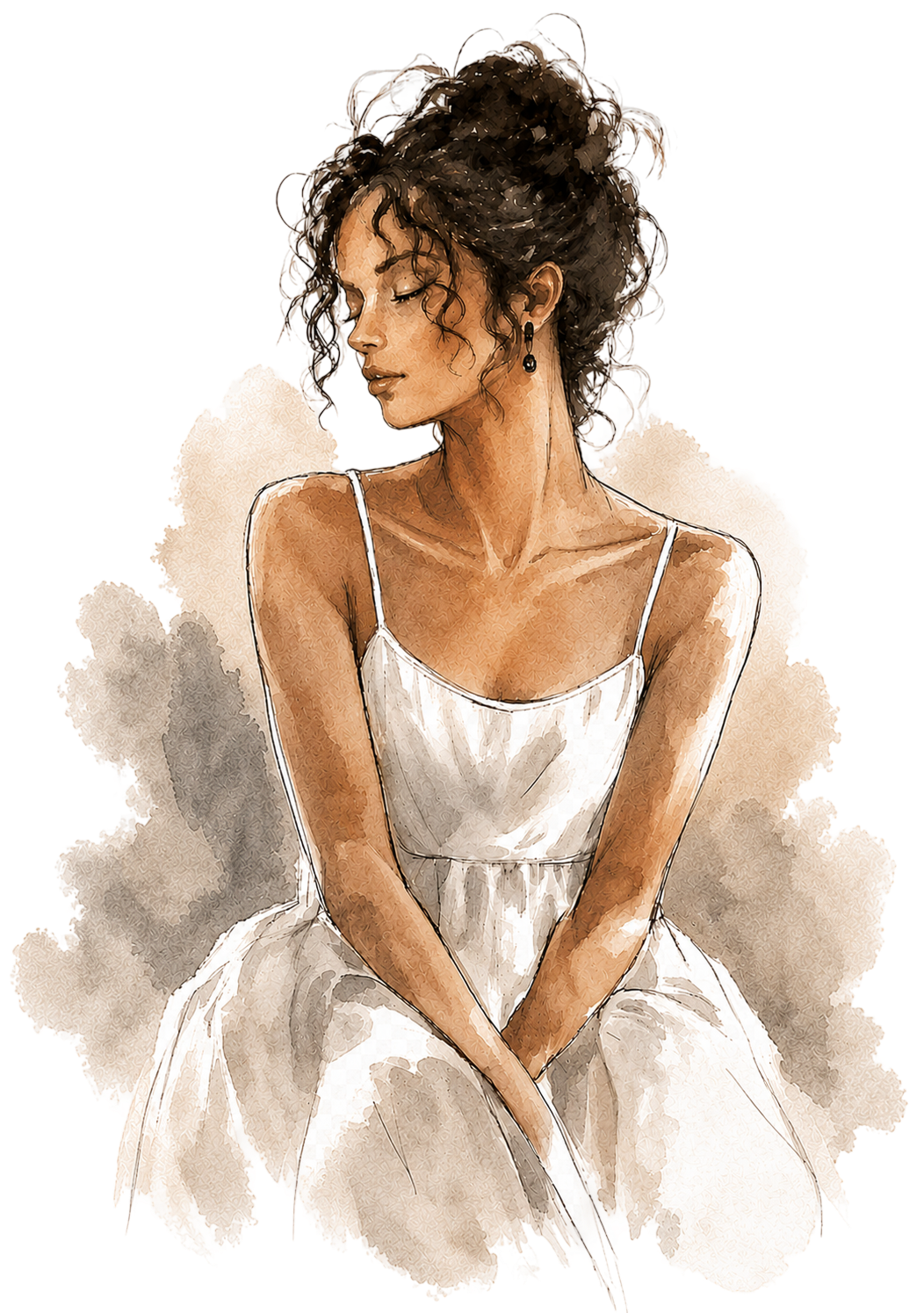 Watercolor portrait of a woman